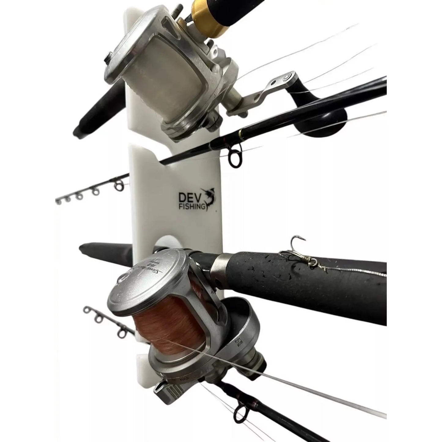 Dev Fishing 4 Rod Horizontal Storage Hanging Wall Organizer Rod Pole Holder Rack