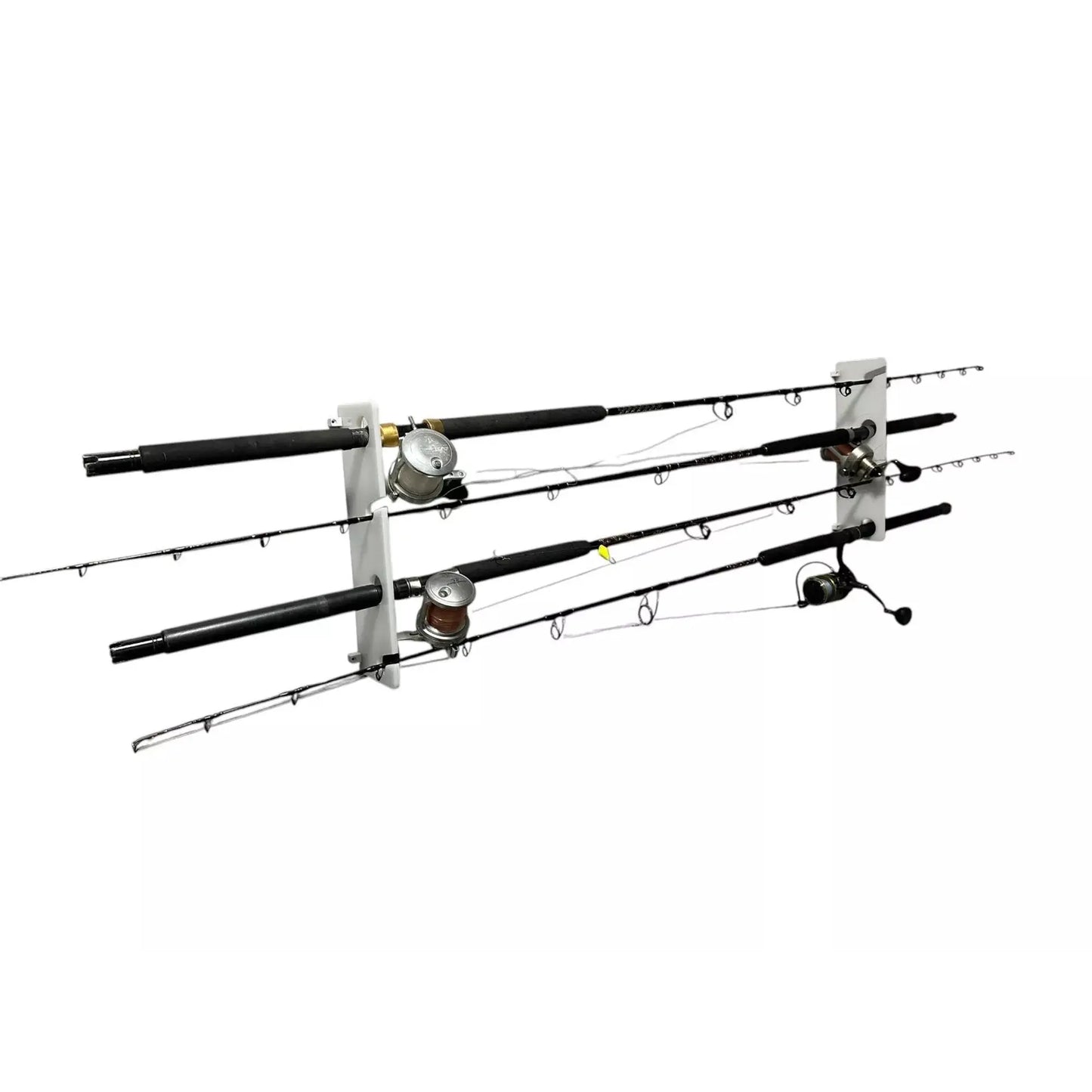 Dev Fishing 4 Rod Horizontal Storage Hanging Wall Organizer Rod Pole Holder Rack