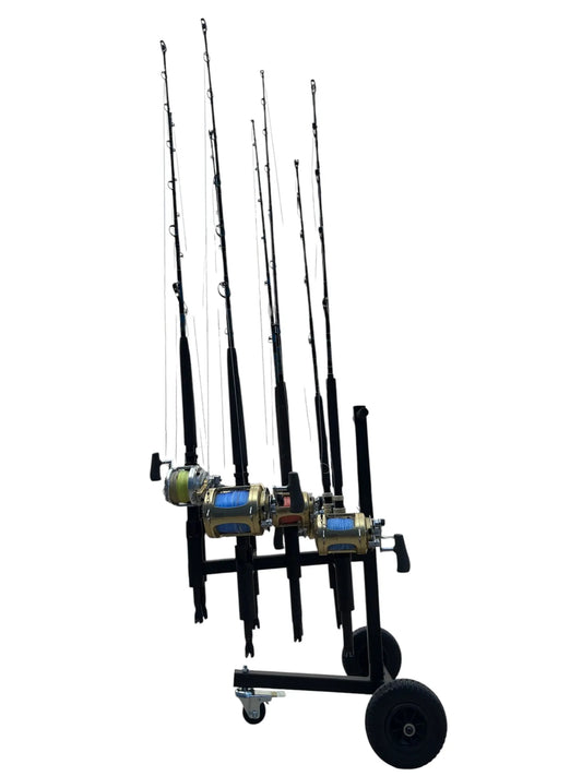 Dev Fishing Offshore Rod Holder Dock Transport Roller Push Wheel Cart