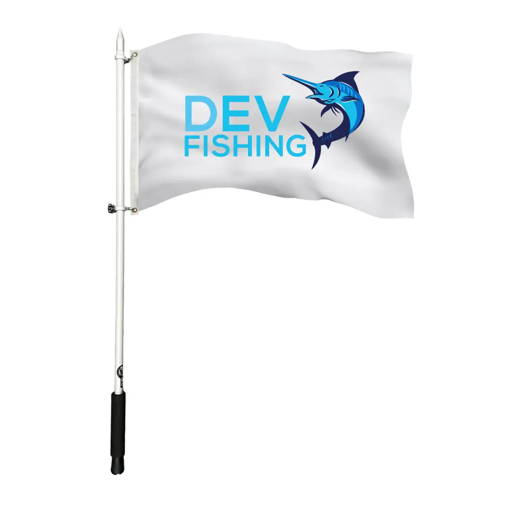 fishing rod holder flag pole Boat Flagpole- Fiberglass Flagpole around or under your fishing rod holder ensuring the flag pole stays secure Premium Rod Holder Flag Pole