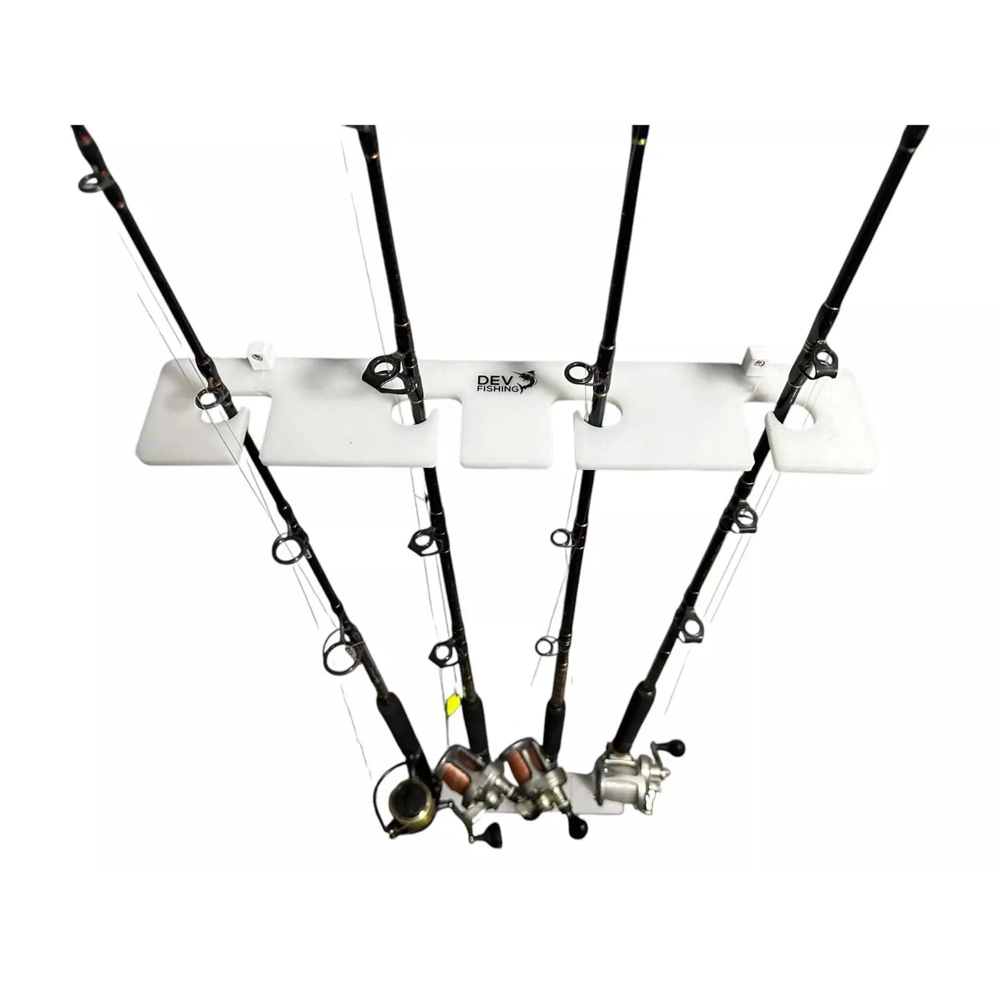 Dev Fishing SUPH4 4 Rod Vertical Storage Hanging Wall Organizer Rod Pole Holder Rack