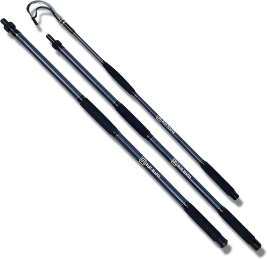 Blue Reaper Tournament Fishing Gaff Handmade Woven Carbon Fiber 12ft 3" Hook