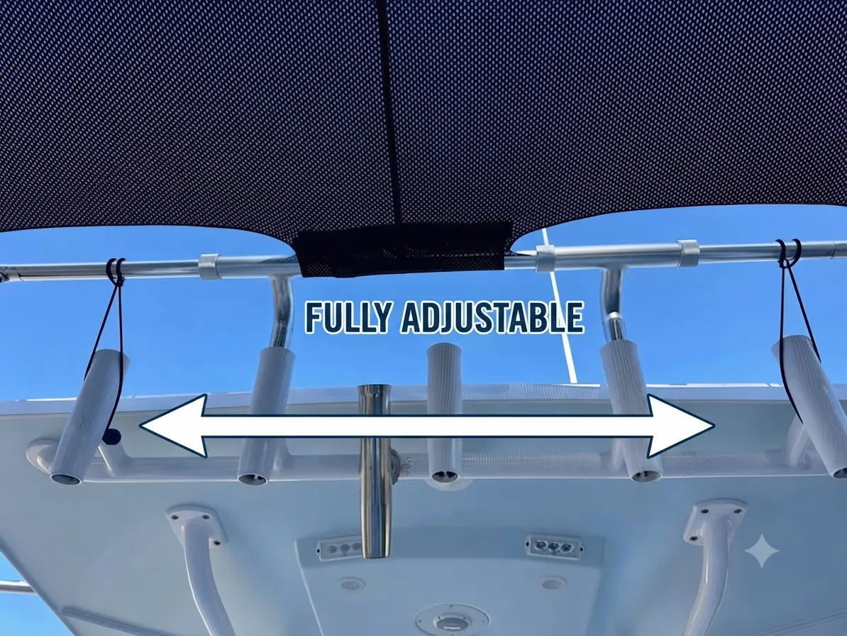 Dev Fishing SS200 Duel Insert Boat Stern Rod Holder Shade Canopy Top Cover 2.0 BLACK