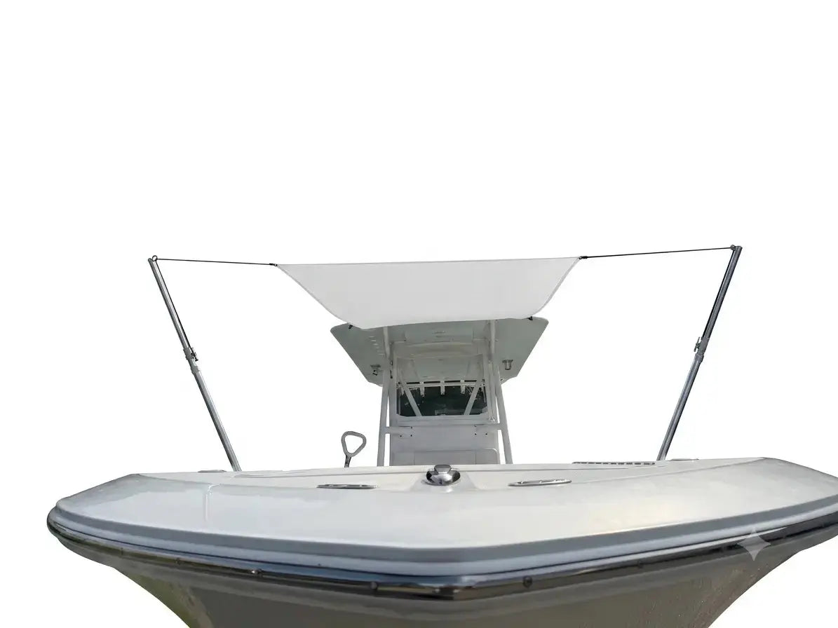 Dev Fishing UBS 100 Bow / Stern / Side Canopy Boat 18-25FT Pole Sun Shade WHITE Dev Fishing