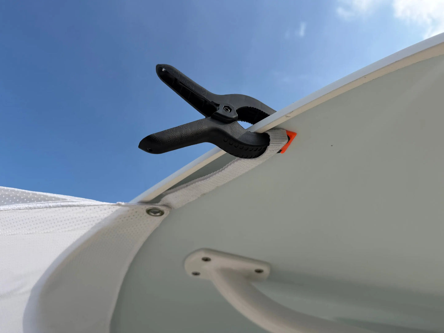 Dev Fishing UBS 100 Bow / Stern / Side Canopy Boat 18-25FT Pole Sun Shade WHITE