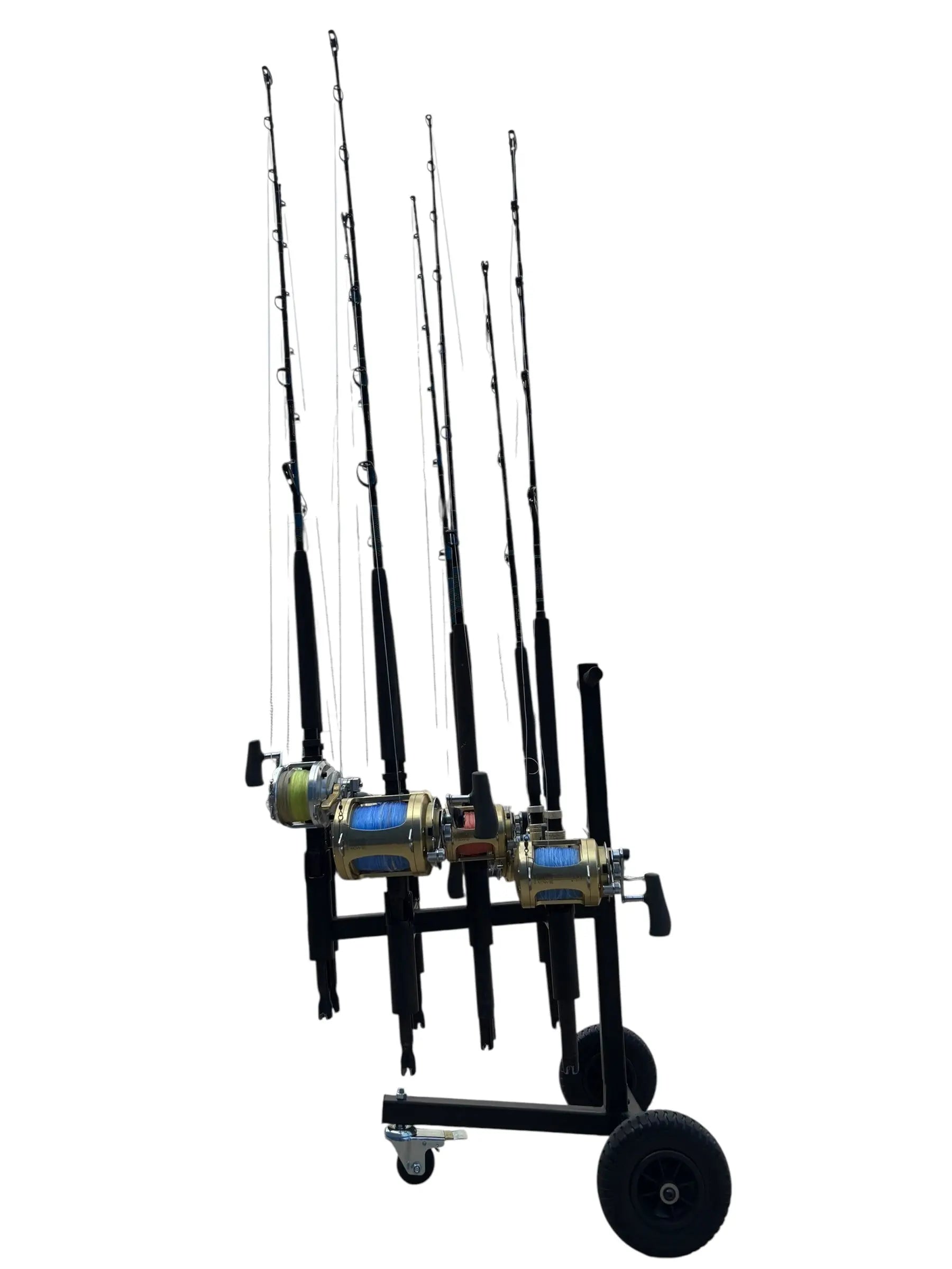 Dev Fishing Offshore Rod Holder Dock Transport Roller Push Wheel Cart