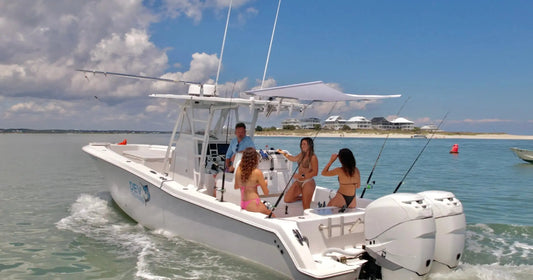 Dev Fishing Fabric Boat Stern Rod Holder Shade Canopy Top Cover (WHITE)