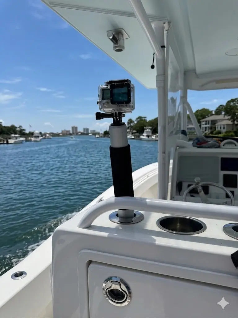 boat rod holder camera pole