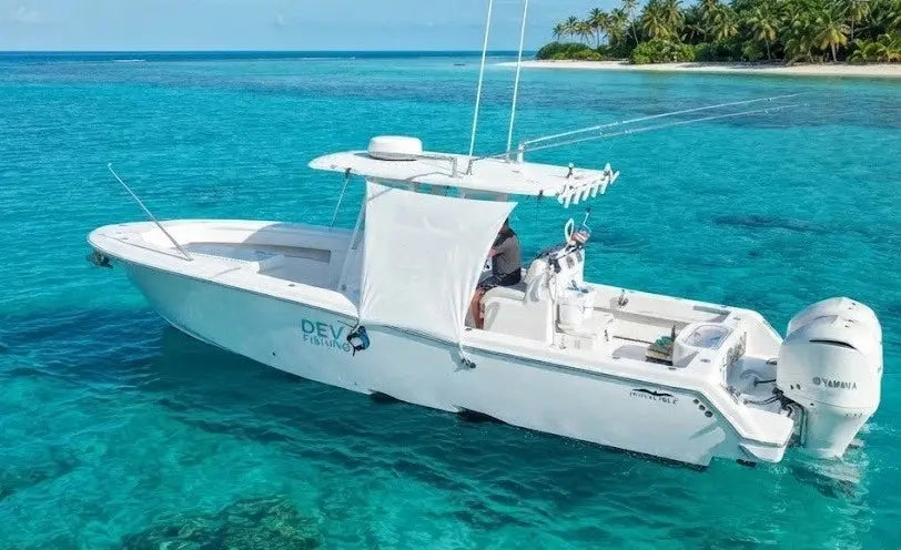 Dev Fishing UBS 200 Bow/ Stern / Side Canopy Boat 25-33FT Pole Sun Shade WHITE
