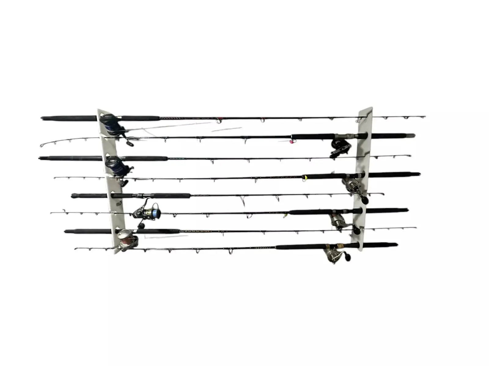 Dev Fishing WPH8 8 Rod Horizontal Storage Hanging Wall Organizer Pole Rest Rack