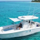 Dev Fishing UBS 200 Bow/ Stern / Side Canopy Boat 25-33FT Pole Sun Shade WHITE