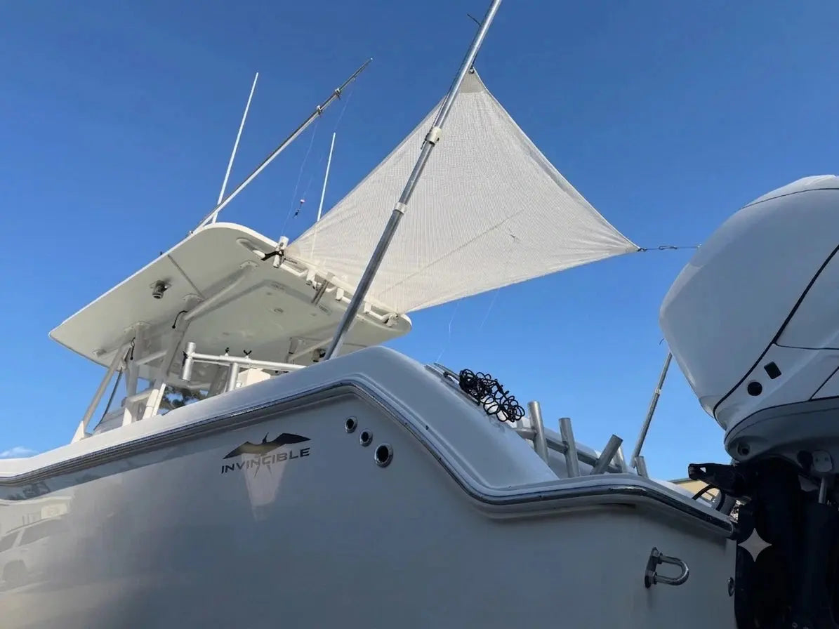 Dev Fishing UBS 200 Bow/ Stern / Side Canopy Boat 25-33FT Pole Sun Shade WHITE