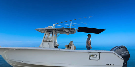 Dev Fishing Fabric Boat Shade Canopy Top Cover (Black)