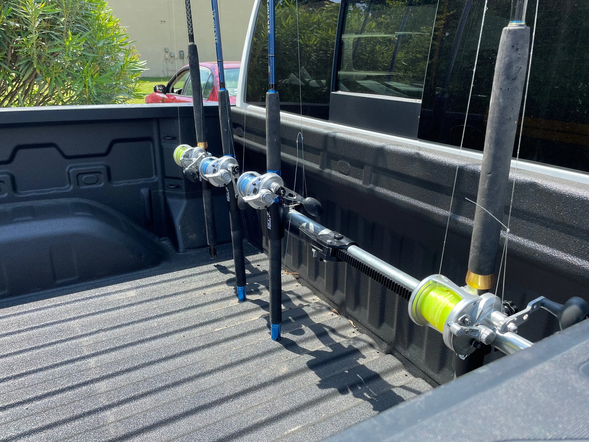 Truck Bed/Wall Mount Fishing Rod Rack Adjustable Angle Rod & Reel Holder  Storage